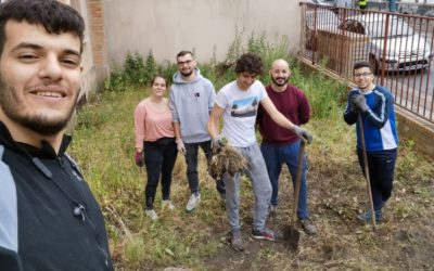 Désherbage de la Jungle devant notre Bâtiment